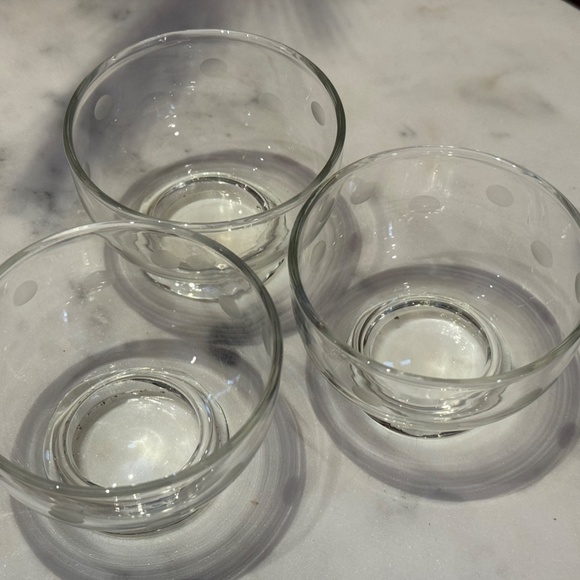 3 Anchor Hocking Coin Dot Sherbert Dessert Bowl Etched - Picture 3 of 7